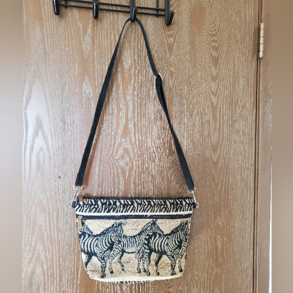 Zebra Tapestry Crossbody Shoulder Bag